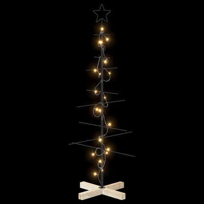 vidaXL Metal Christmas Tree KUOPIO 120 cm Warm White Steel Black