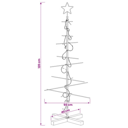 vidaXL Metal Christmas Tree KUOPIO 120 cm Warm White Steel Black