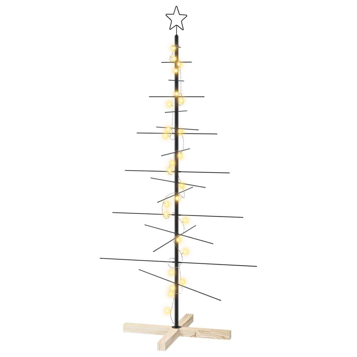vidaXL Metal Christmas Tree with Stand KUOPIO 150 cm Warm White Steel