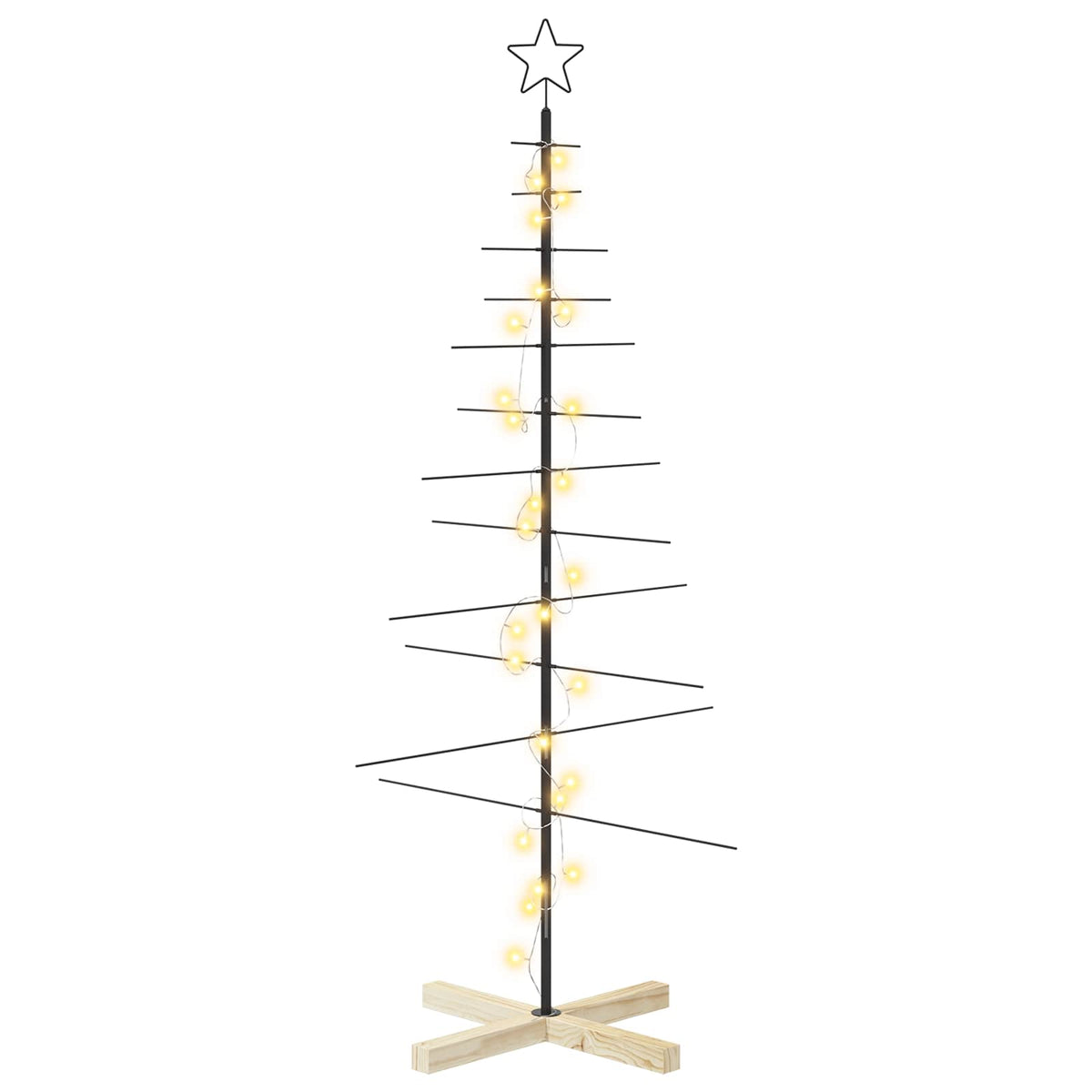 vidaXL Metal Christmas Tree with Stand KUOPIO 150 cm Warm White Steel