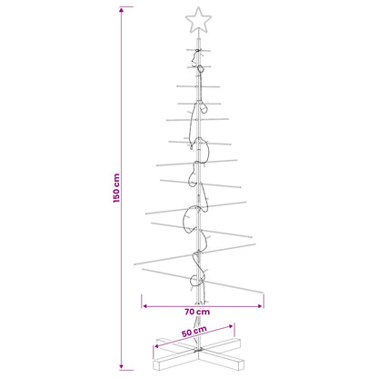 vidaXL Metal Christmas Tree with Stand KUOPIO 150 cm Warm White Steel