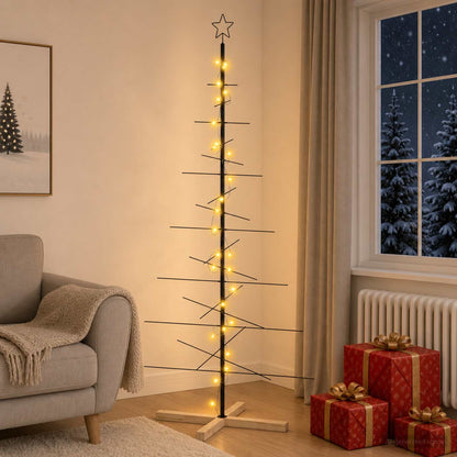 vidaXL Metal Christmas Tree with Stand KUOPIO 180 cm Warm White Steel