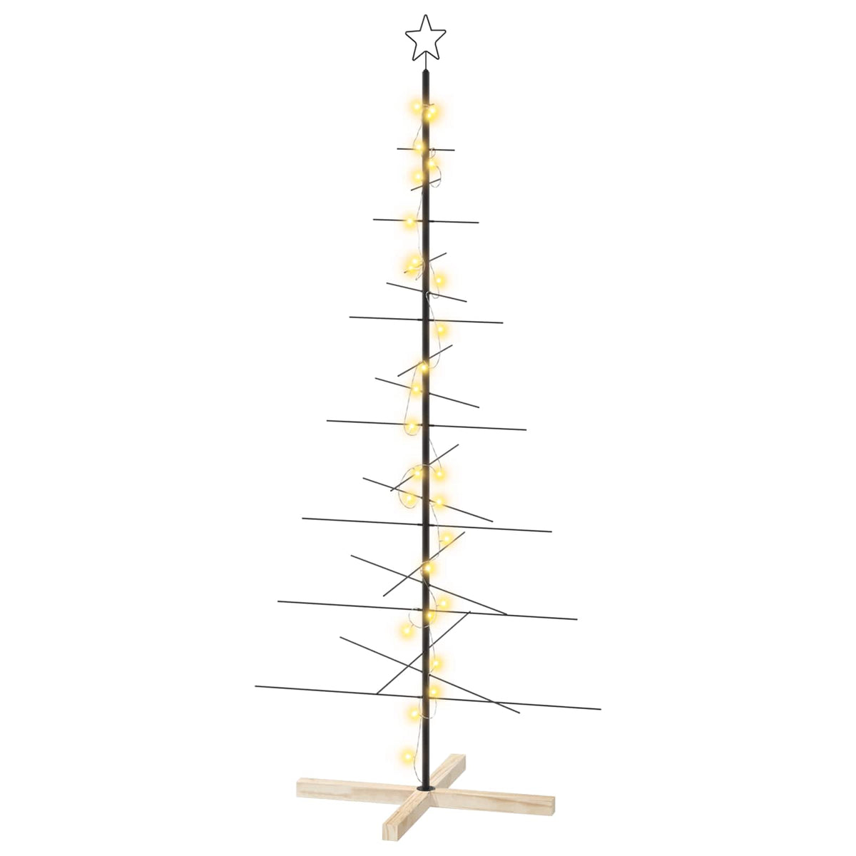 vidaXL Metal Christmas Tree with Stand KUOPIO 180 cm Warm White Steel