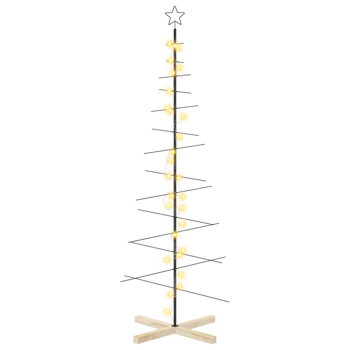 vidaXL Metal Christmas Tree with Stand KUOPIO 180 cm Warm White Steel