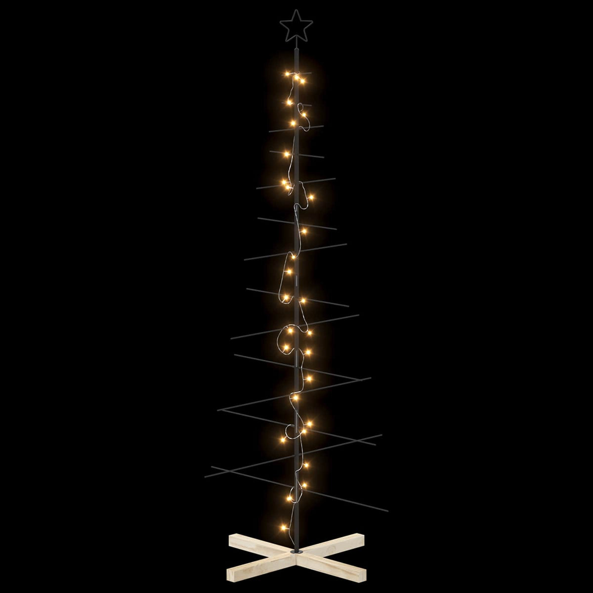 vidaXL Metal Christmas Tree with Stand KUOPIO 180 cm Warm White Steel