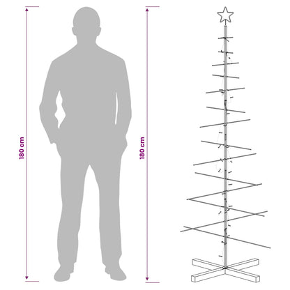 vidaXL Metal Christmas Tree with Stand KUOPIO 180 cm Warm White Steel
