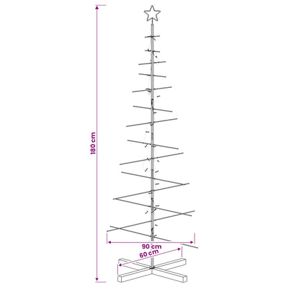 vidaXL Metal Christmas Tree with Stand KUOPIO 180 cm Warm White Steel