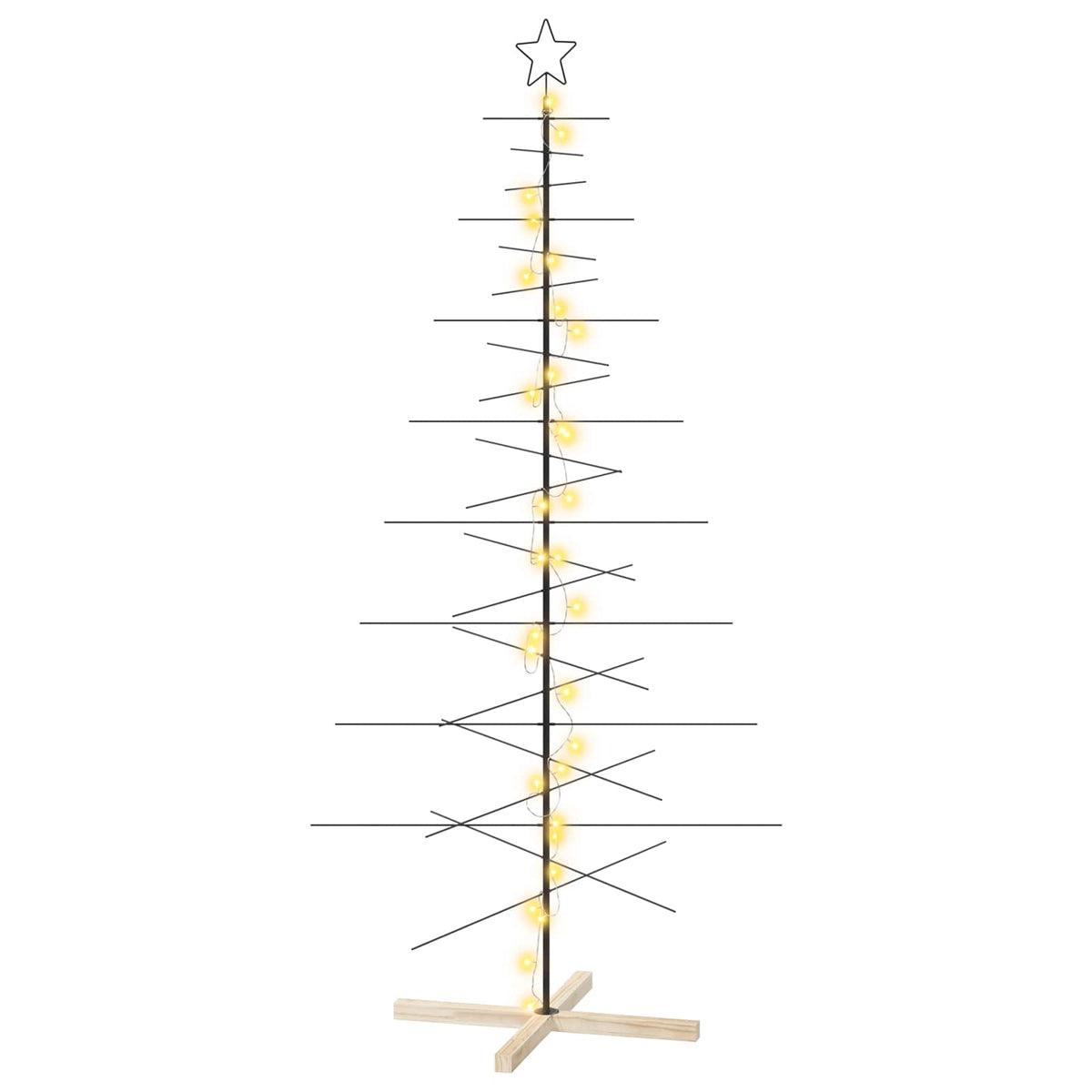 vidaXL Metal Christmas Tree with Stand KUOPIO 210 cm Warm White Steel