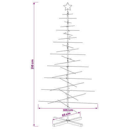 vidaXL Metal Christmas Tree with Stand KUOPIO 210 cm Warm White Steel
