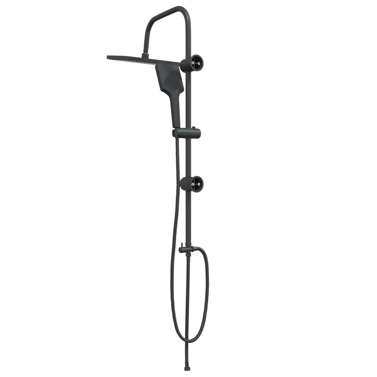 vidaXL Shower System with Shower Head Black Stainless Steel
