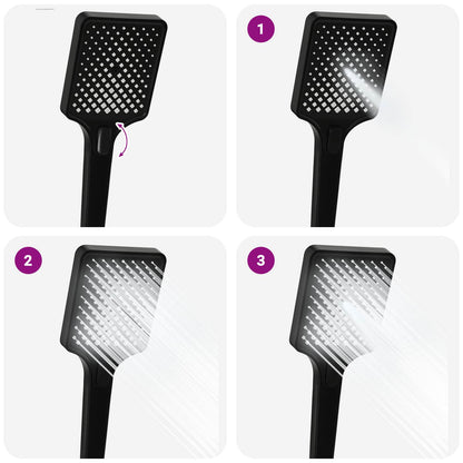 vidaXL Shower System with Shower Head Black Stainless Steel
