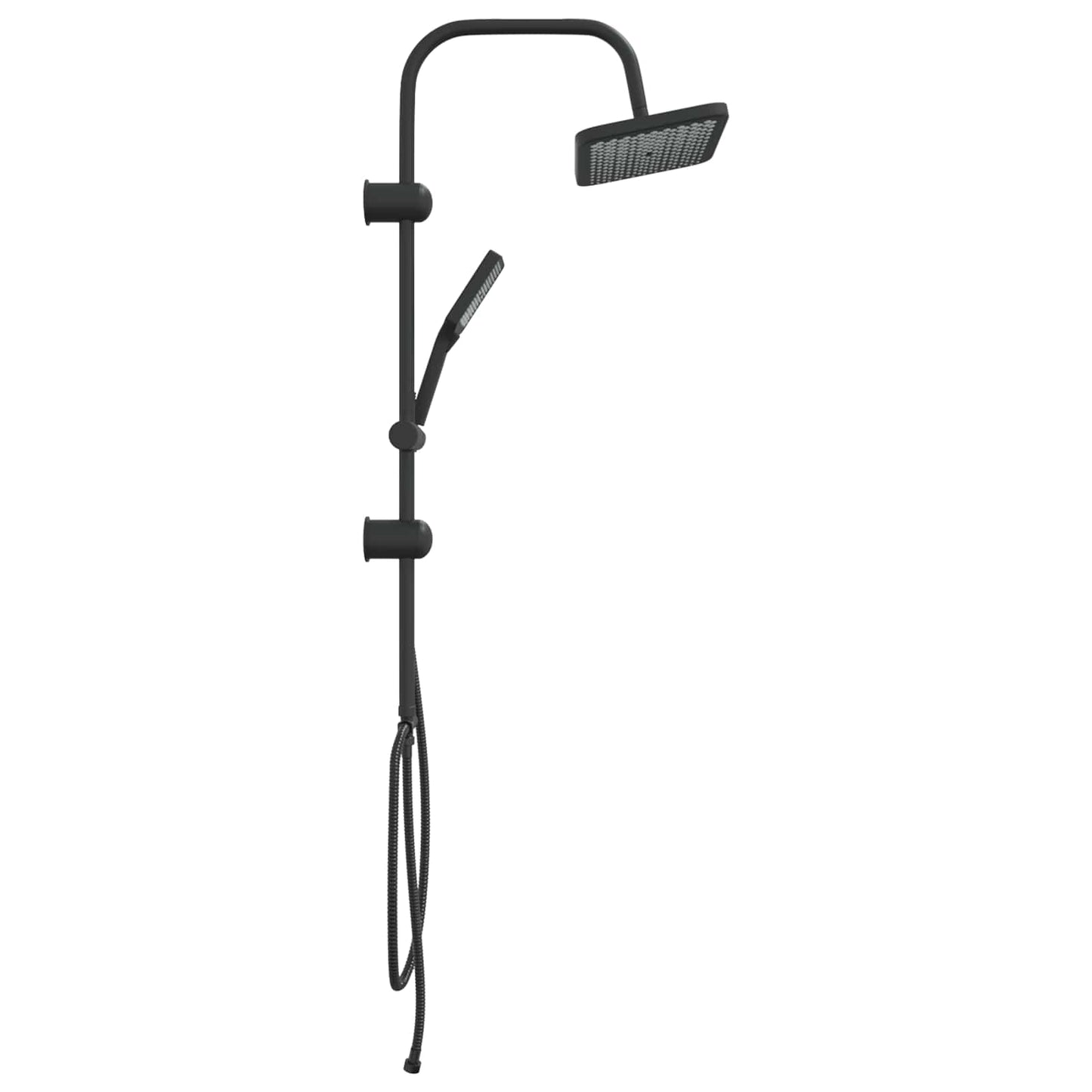 vidaXL Shower System with Shower Head Black Stainless Steel