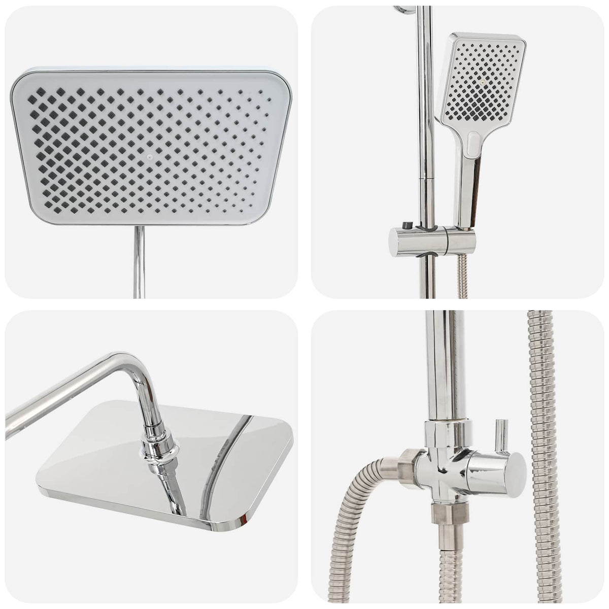 vidaXL Shower System with Shower Head Chrome Stainless Steel