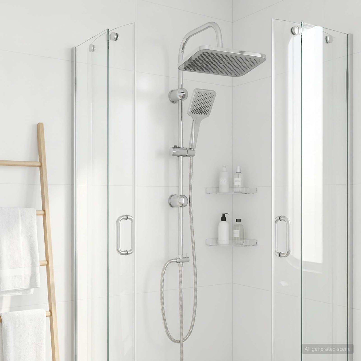vidaXL Shower System with Shower Head Chrome Stainless Steel