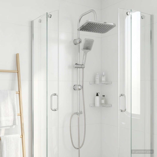 vidaXL Shower System with Shower Head Chrome Stainless Steel