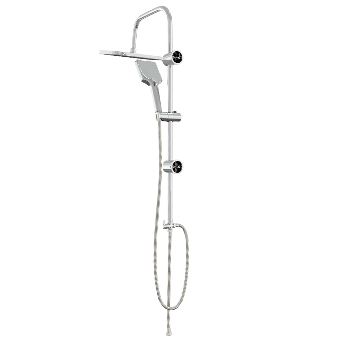 vidaXL Shower System with Shower Head Chrome Stainless Steel