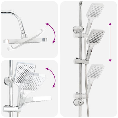 vidaXL Shower System with Shower Head Chrome Stainless Steel