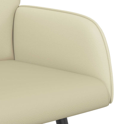 vidaXL 2 Seater Sofa with Metal Legs 2-Seater Cream Faux Leather
