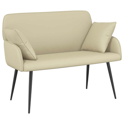 vidaXL 2 Seater Sofa with Metal Legs 2-Seater Cream Faux Leather