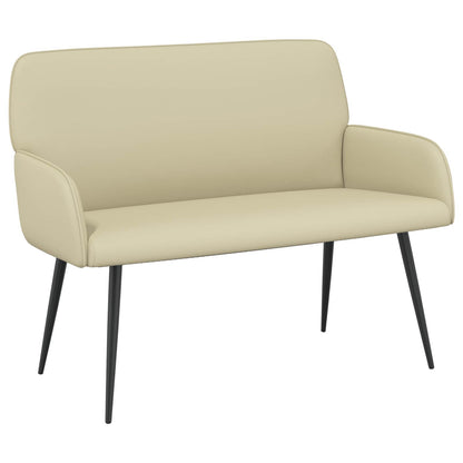 vidaXL 2 Seater Sofa with Metal Legs 2-Seater Cream Faux Leather