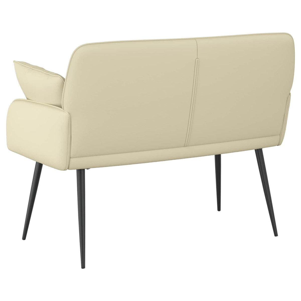 vidaXL 2 Seater Sofa with Metal Legs 2-Seater Cream Faux Leather