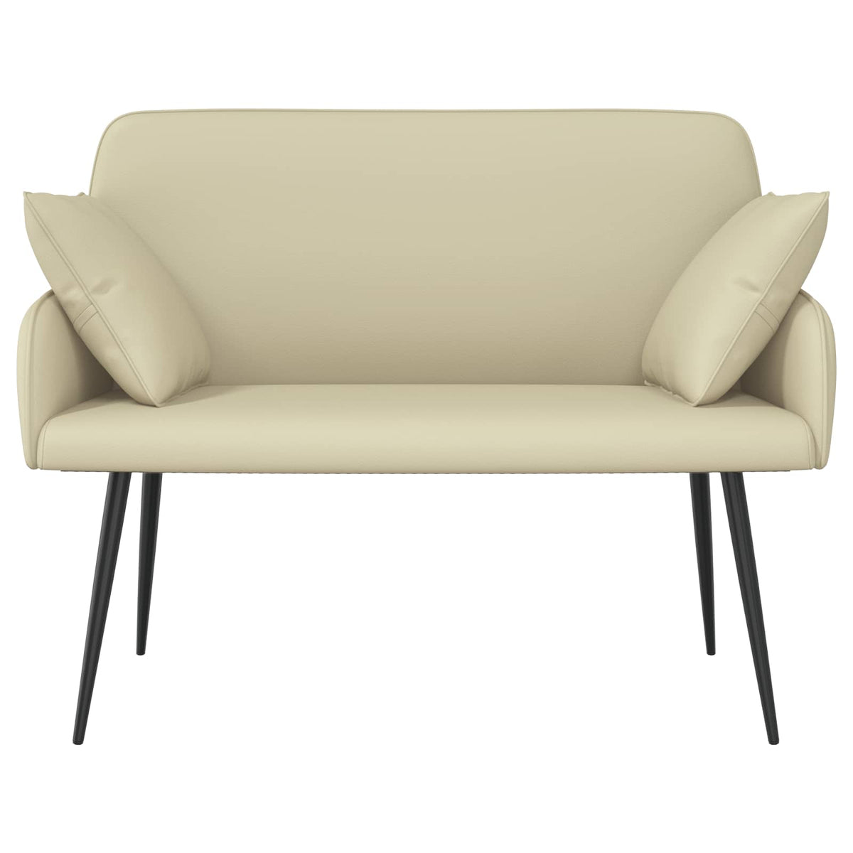 vidaXL 2 Seater Sofa with Metal Legs 2-Seater Cream Faux Leather