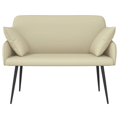 vidaXL 2 Seater Sofa with Metal Legs 2-Seater Cream Faux Leather