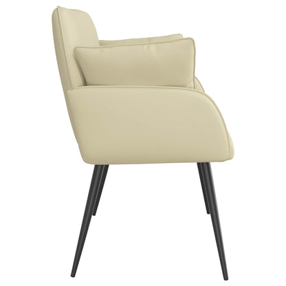 vidaXL 2 Seater Sofa with Metal Legs 2-Seater Cream Faux Leather