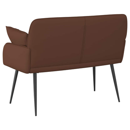 vidaXL 2 Seater Sofa with Metal Legs 2-Seater Brown Faux Leather