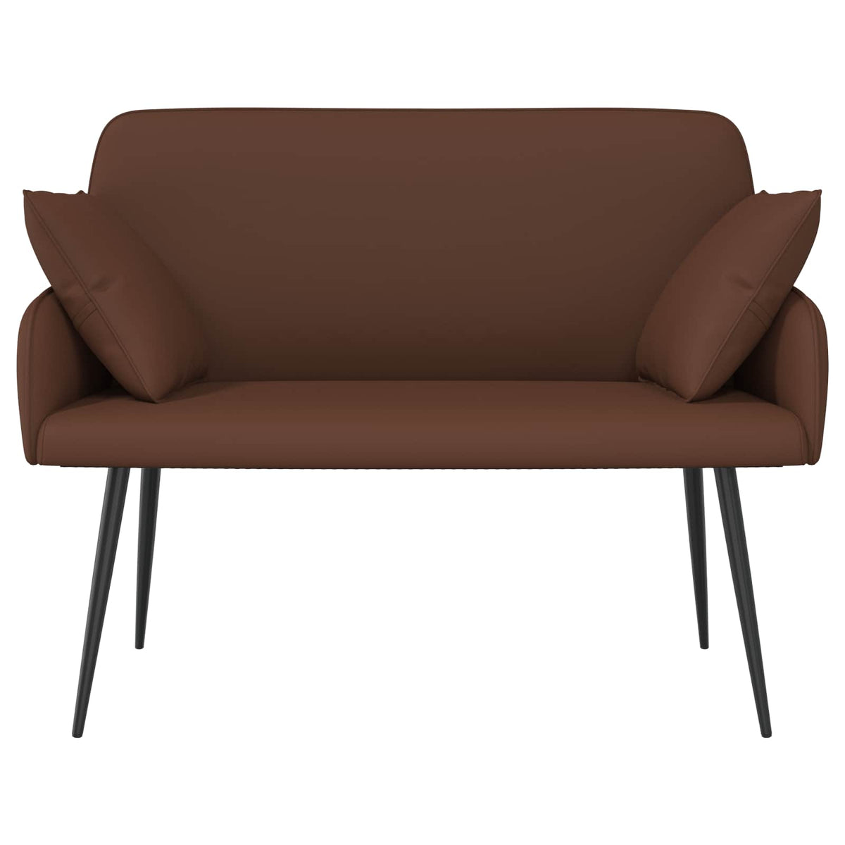 vidaXL 2 Seater Sofa with Metal Legs 2-Seater Brown Faux Leather