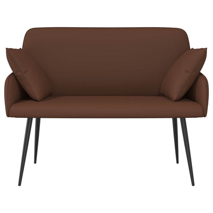 vidaXL 2 Seater Sofa with Metal Legs 2-Seater Brown Faux Leather