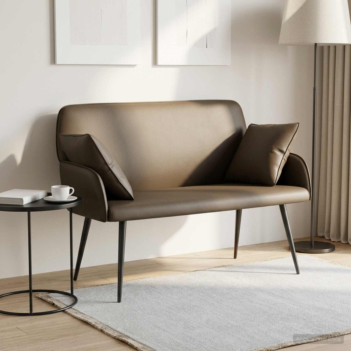 vidaXL 2 Seater Sofa with Metal Legs 2-Seater Grey Faux Leather