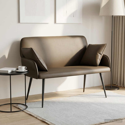 vidaXL 2 Seater Sofa with Metal Legs 2-Seater Grey Faux Leather