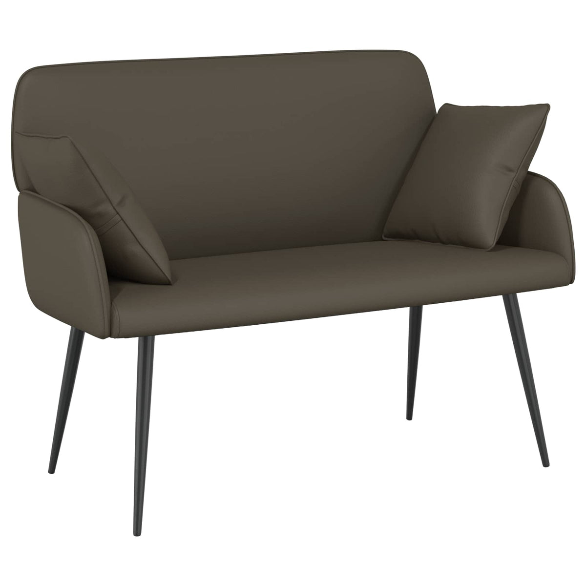 vidaXL 2 Seater Sofa with Metal Legs 2-Seater Grey Faux Leather