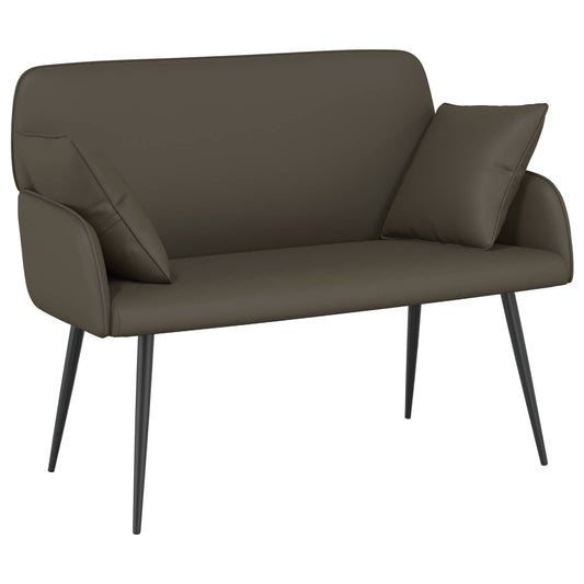 vidaXL 2 Seater Sofa with Metal Legs 2-Seater Grey Faux Leather