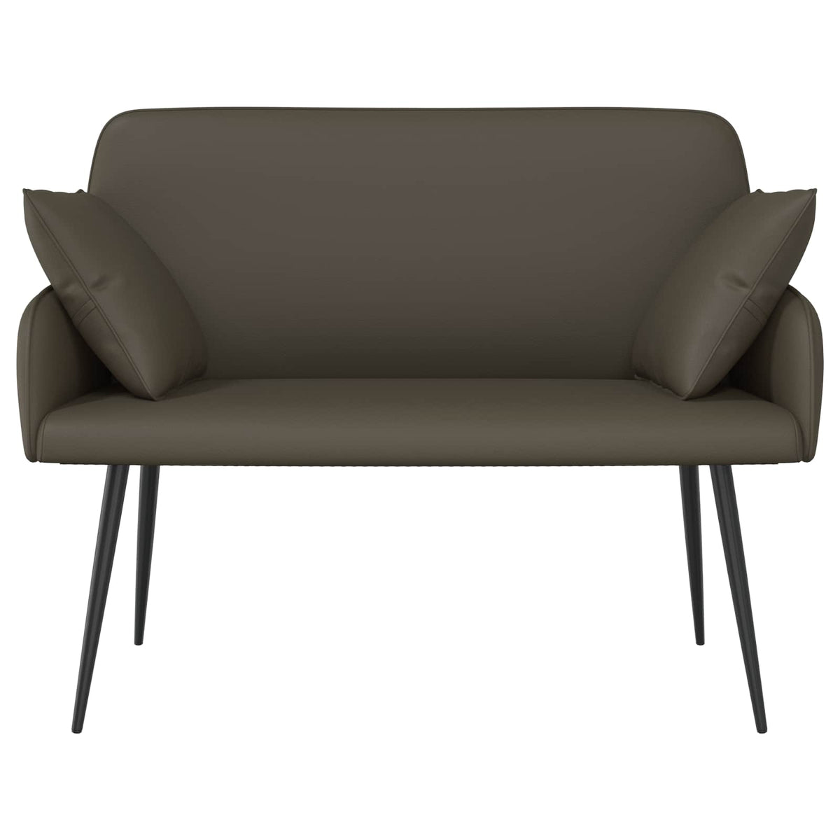 vidaXL 2 Seater Sofa with Metal Legs 2-Seater Grey Faux Leather