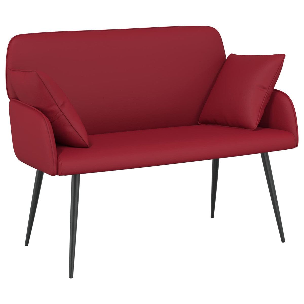 vidaXL 2 Seater Sofa with Metal Legs 2-Seater Wine Red Faux Leather