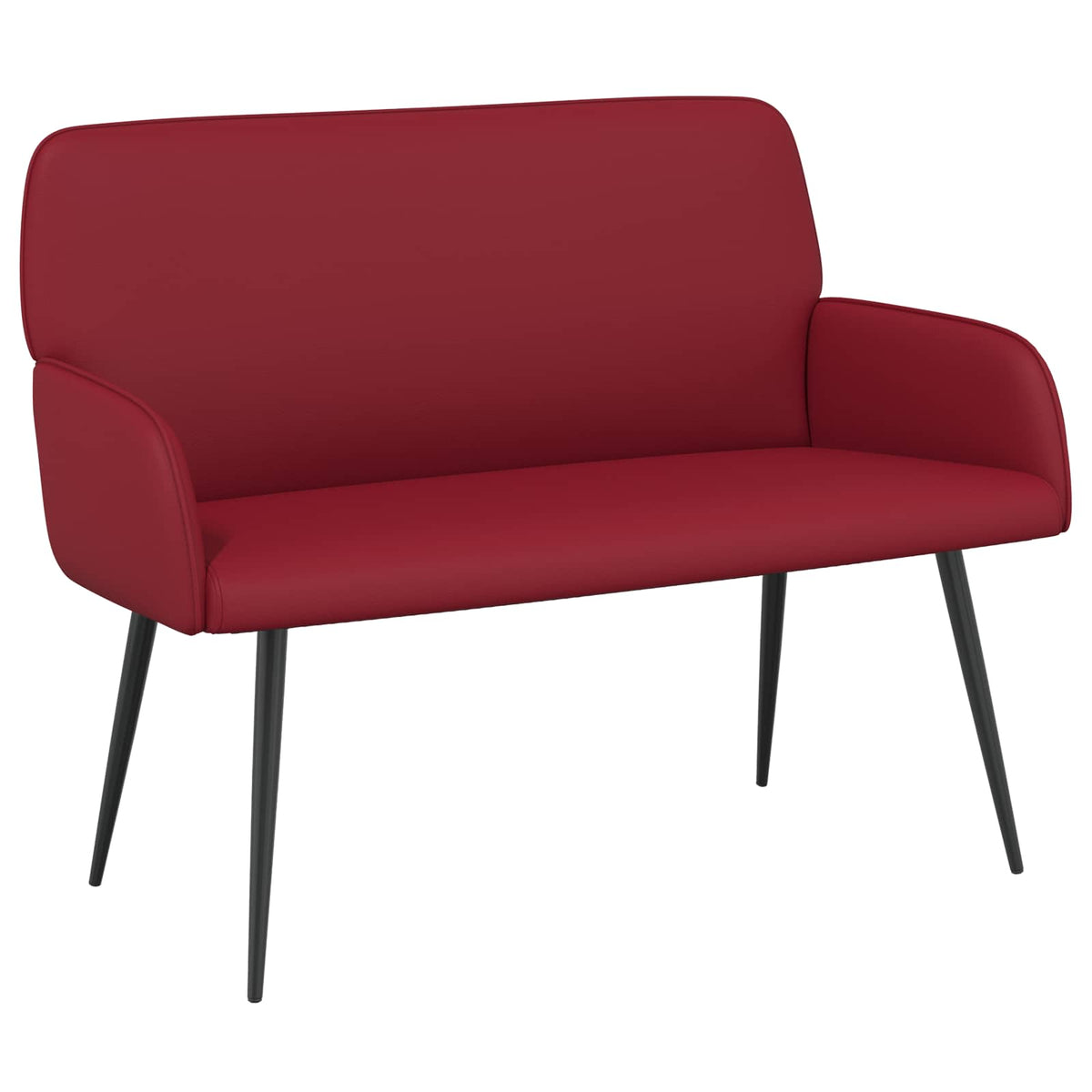 vidaXL 2 Seater Sofa with Metal Legs 2-Seater Wine Red Faux Leather
