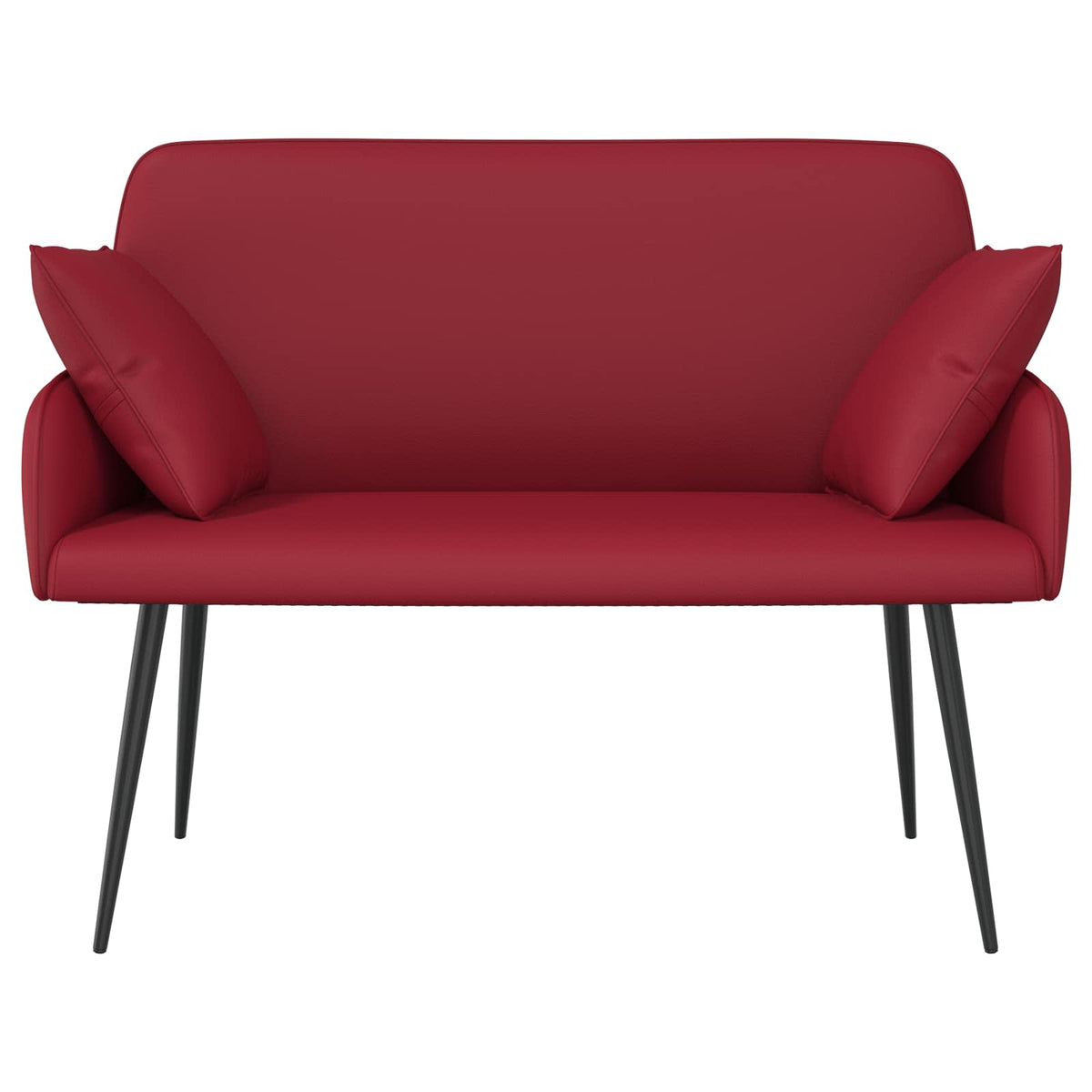 vidaXL 2 Seater Sofa with Metal Legs 2-Seater Wine Red Faux Leather