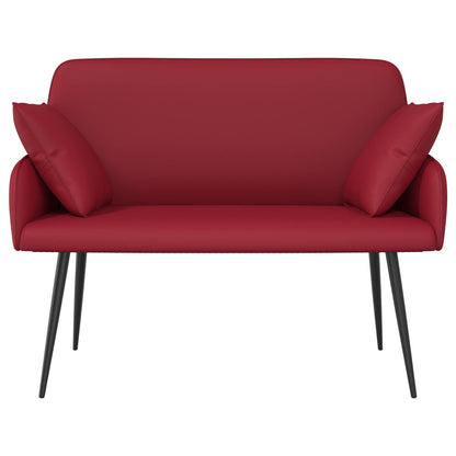 vidaXL 2 Seater Sofa with Metal Legs 2-Seater Wine Red Faux Leather