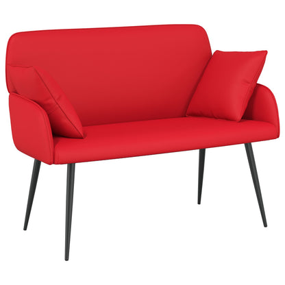 vidaXL 2 Seater Sofa with Metal Legs 2-Seater Red Faux Leather