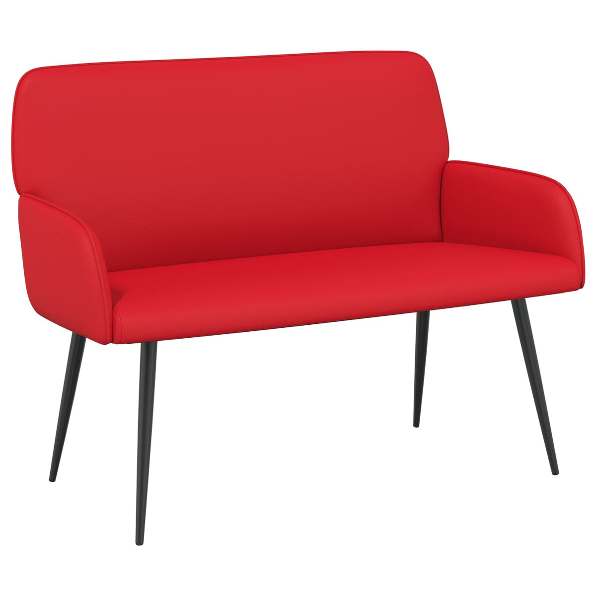 vidaXL 2 Seater Sofa with Metal Legs 2-Seater Red Faux Leather