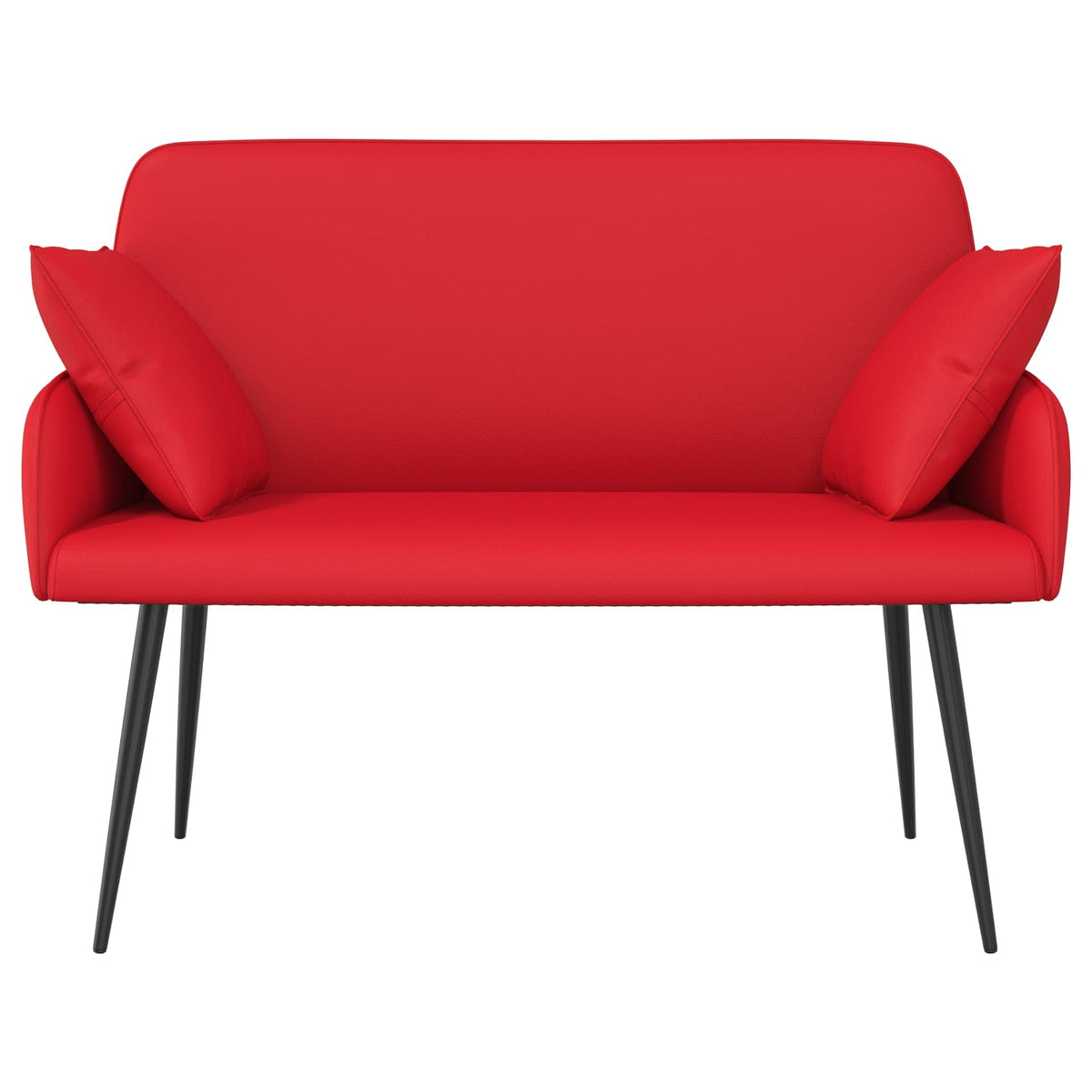 vidaXL 2 Seater Sofa with Metal Legs 2-Seater Red Faux Leather