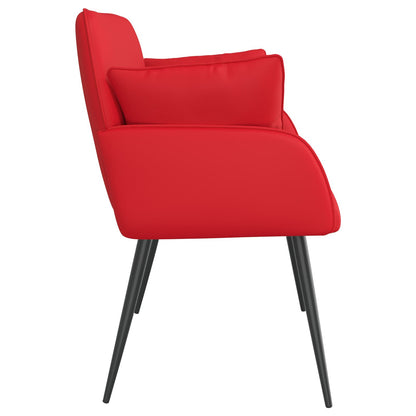vidaXL 2 Seater Sofa with Metal Legs 2-Seater Red Faux Leather