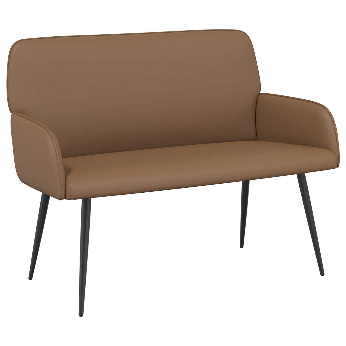 vidaXL 2 Seater Sofa with Metal Legs 2-Seater Cappuccino Faux Leather