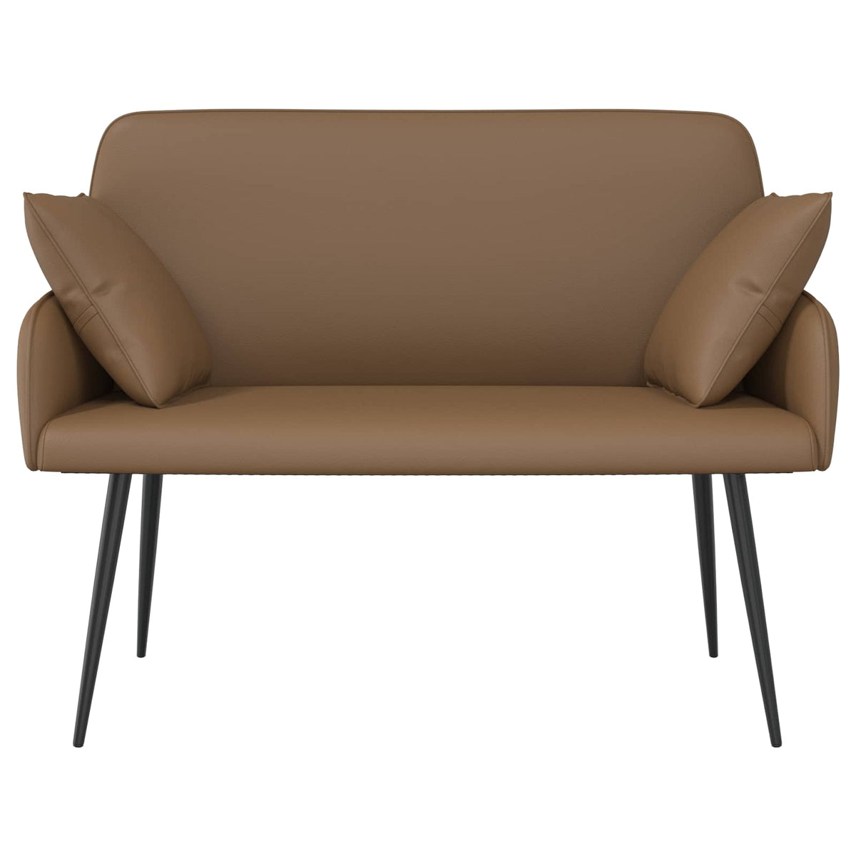 vidaXL 2 Seater Sofa with Metal Legs 2-Seater Cappuccino Faux Leather