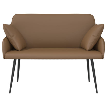 vidaXL 2 Seater Sofa with Metal Legs 2-Seater Cappuccino Faux Leather