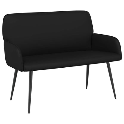 vidaXL 2 Seater Sofa with Metal Legs 2-Seater Black Faux Leather