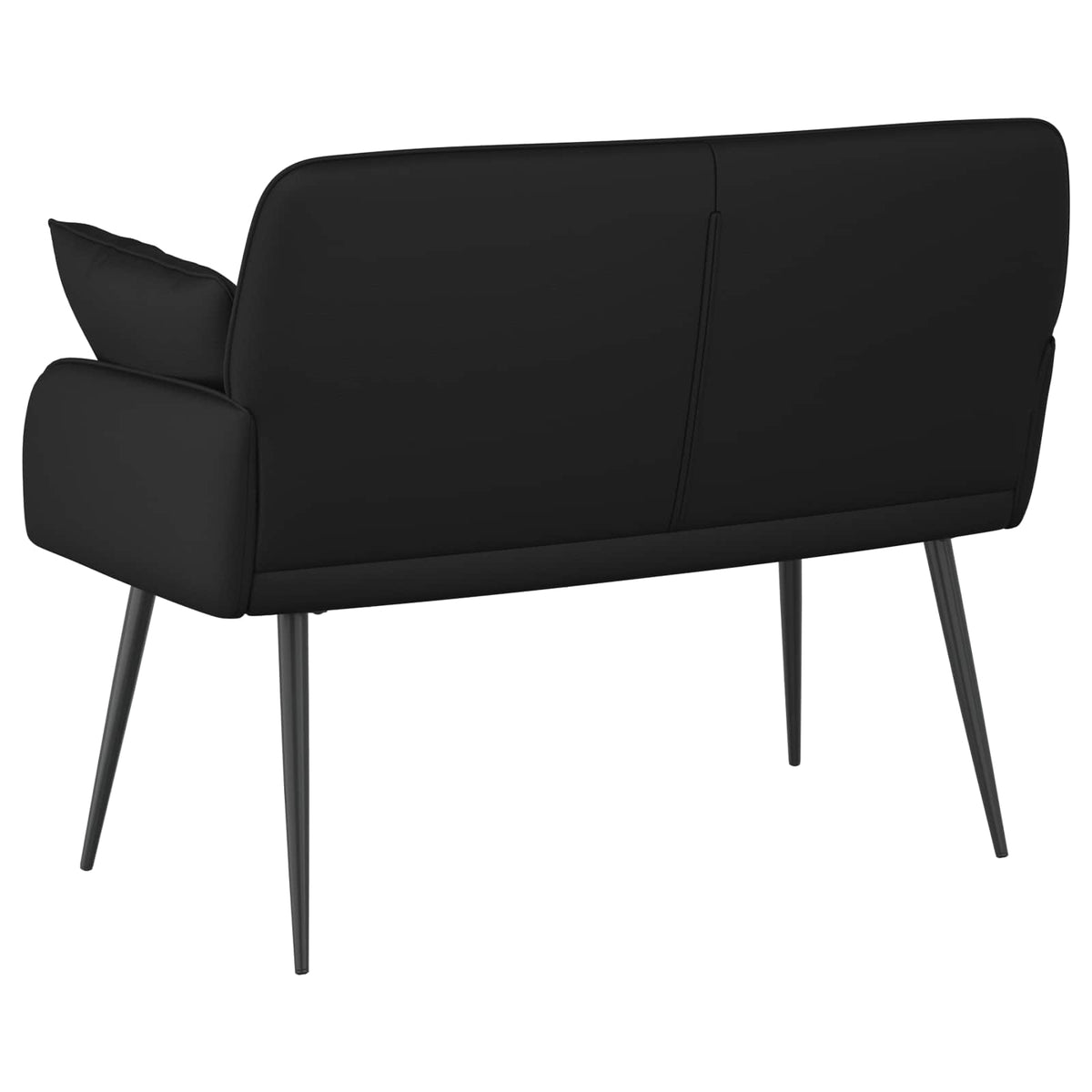 vidaXL 2 Seater Sofa with Metal Legs 2-Seater Black Faux Leather