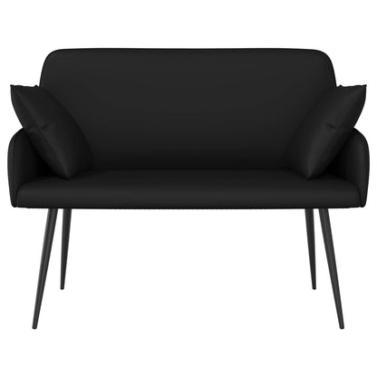 vidaXL 2 Seater Sofa with Metal Legs 2-Seater Black Faux Leather